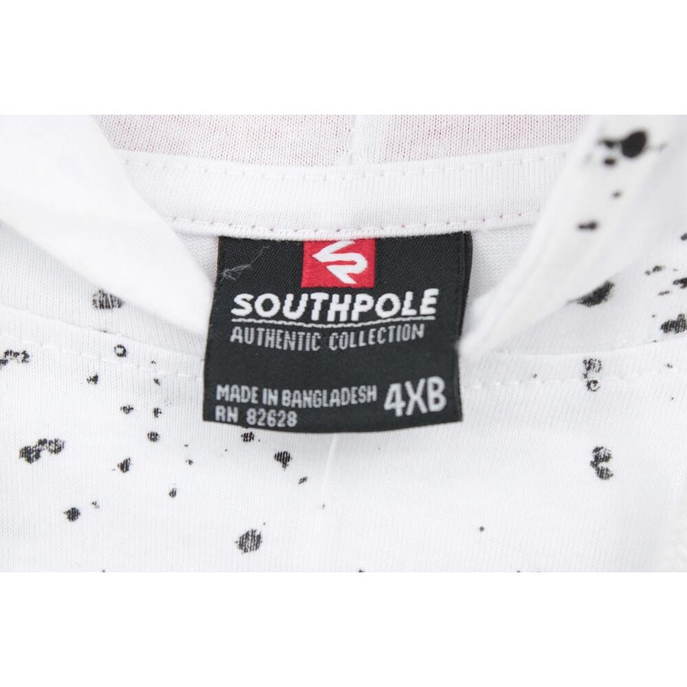 New Southpole Hoodie Shirt 4XB White Short Sleeve Splatters StreetWear Gorpcore - Picture 6 of 10